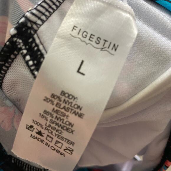 FIGESTIN Women One Piece Floral Print Tummy Ruched Swimwear Women Large - Picture 5 of 5